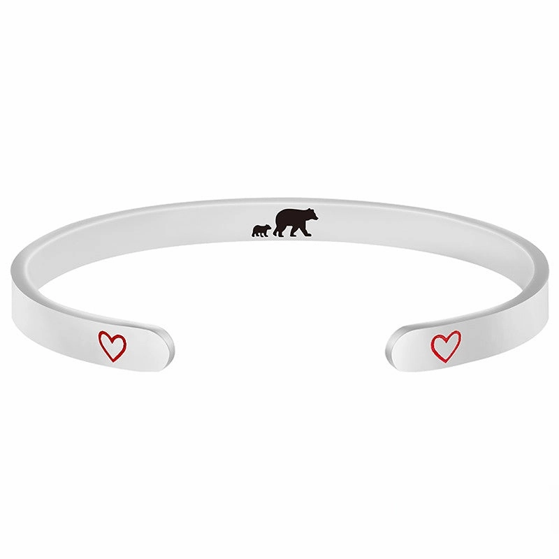 Wholesale Stainless Steel Mother's Day Bear Bracelet