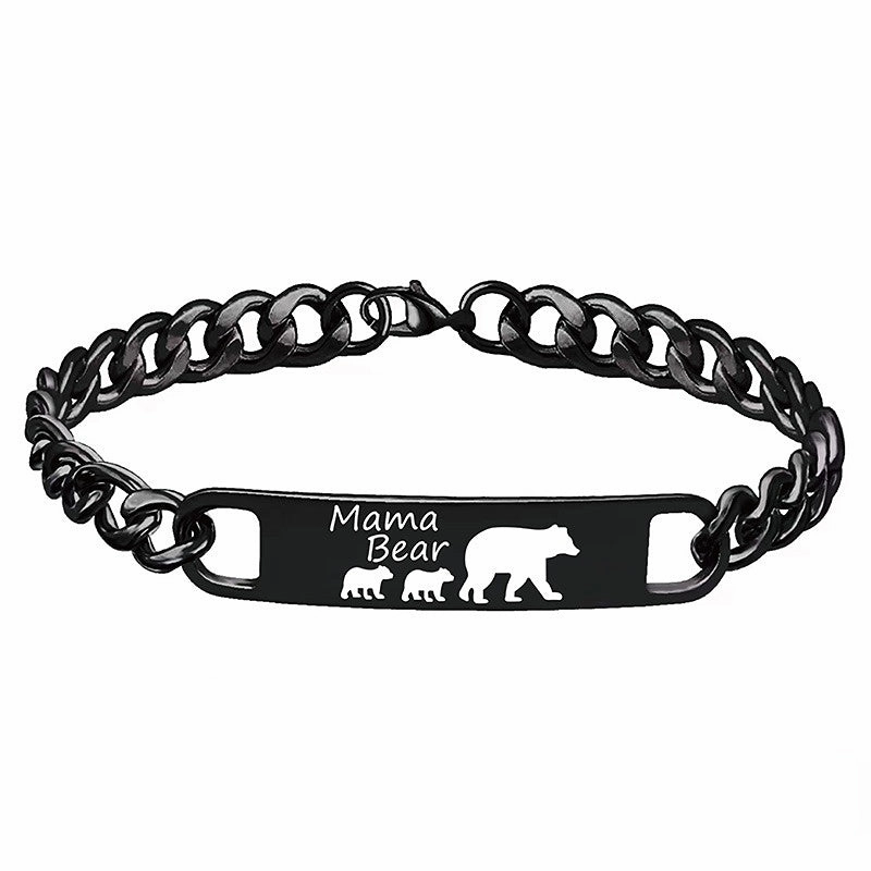 Wholesale Stainless Steel Mother's Day Bear Bracelet