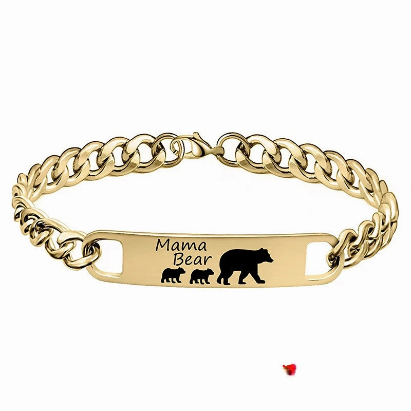 Wholesale Stainless Steel Mother's Day Bear Bracelet