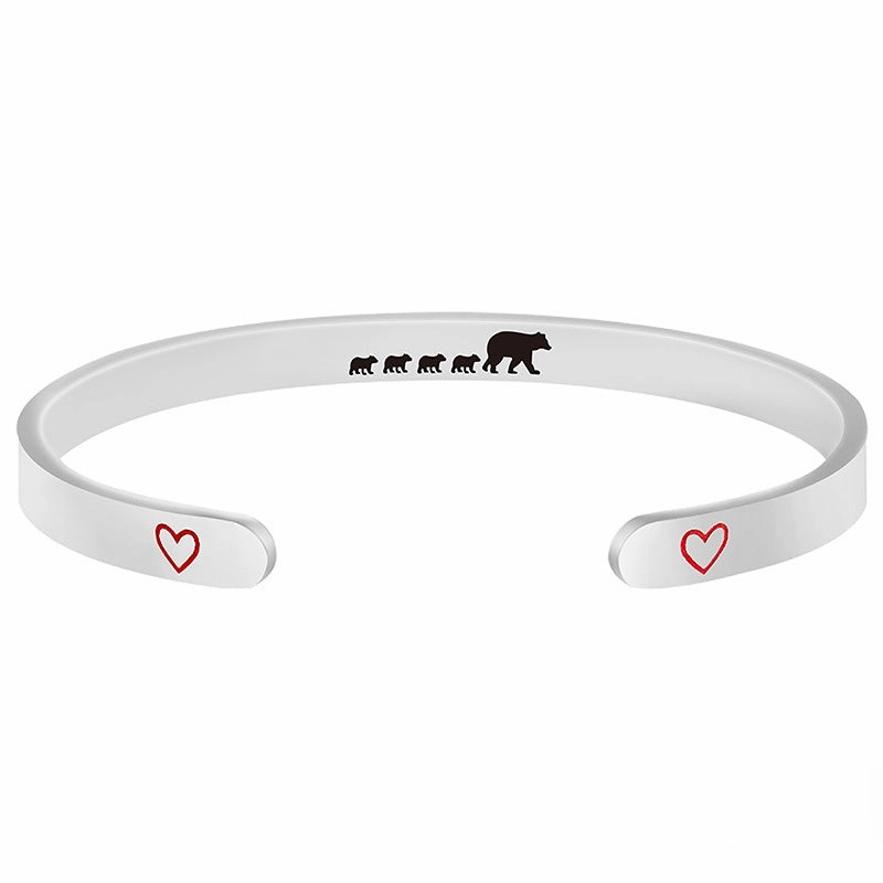 Wholesale Stainless Steel Mother's Day Bear Bracelet