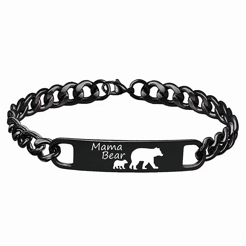 Wholesale Stainless Steel Mother's Day Bear Bracelet