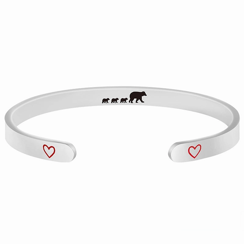 Wholesale Stainless Steel Mother's Day Bear Bracelet