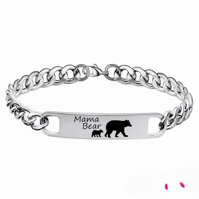 Wholesale Stainless Steel Mother's Day Bear Bracelet