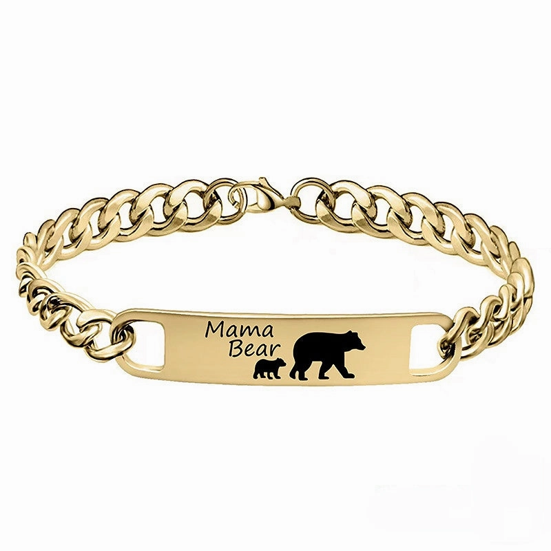 Wholesale Stainless Steel Mother's Day Bear Bracelet