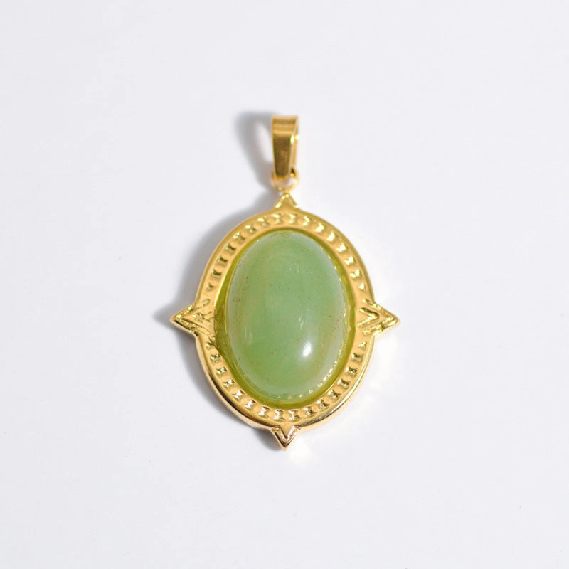 Wholesale Stainless Steel Natural Stone Oil Drop Necklace Jewelry