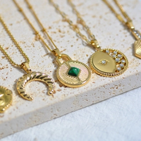 Wholesale Stainless Steel Natural Stone Oil Drop Necklace Jewelry