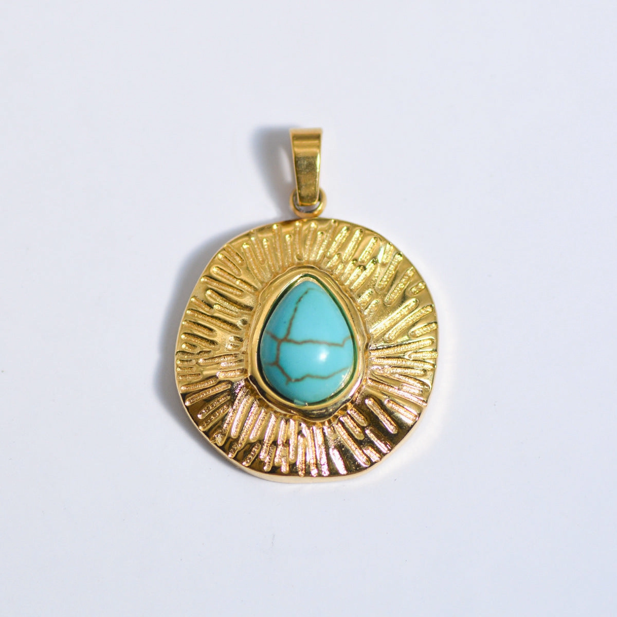 Wholesale Stainless Steel Natural Stone Oil Drop Necklace Jewelry