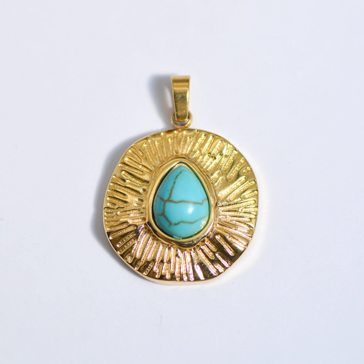 Wholesale Stainless Steel Natural Stone Oil Drop Necklace Jewelry