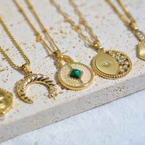 Wholesale Stainless Steel Natural Stone Oil Drop Necklace Jewelry