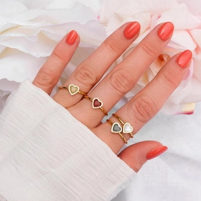 Wholesale Stainless Steel Open Heart Plated 18K Gold Ring
