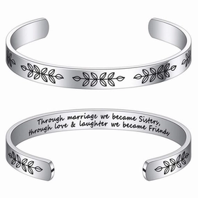 Wholesale Stainless Steel Opening Adjustable 8mm Type C Engraving Bracelet