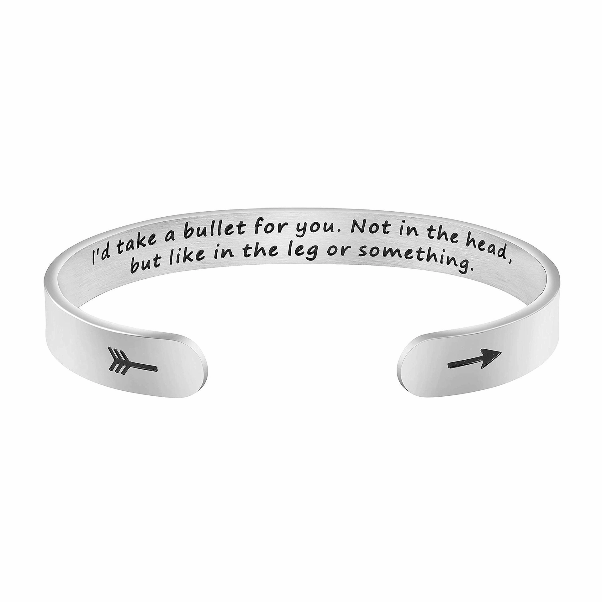 Wholesale Stainless Steel Opening Adjustable 8mm Type C Engraving Bracelet