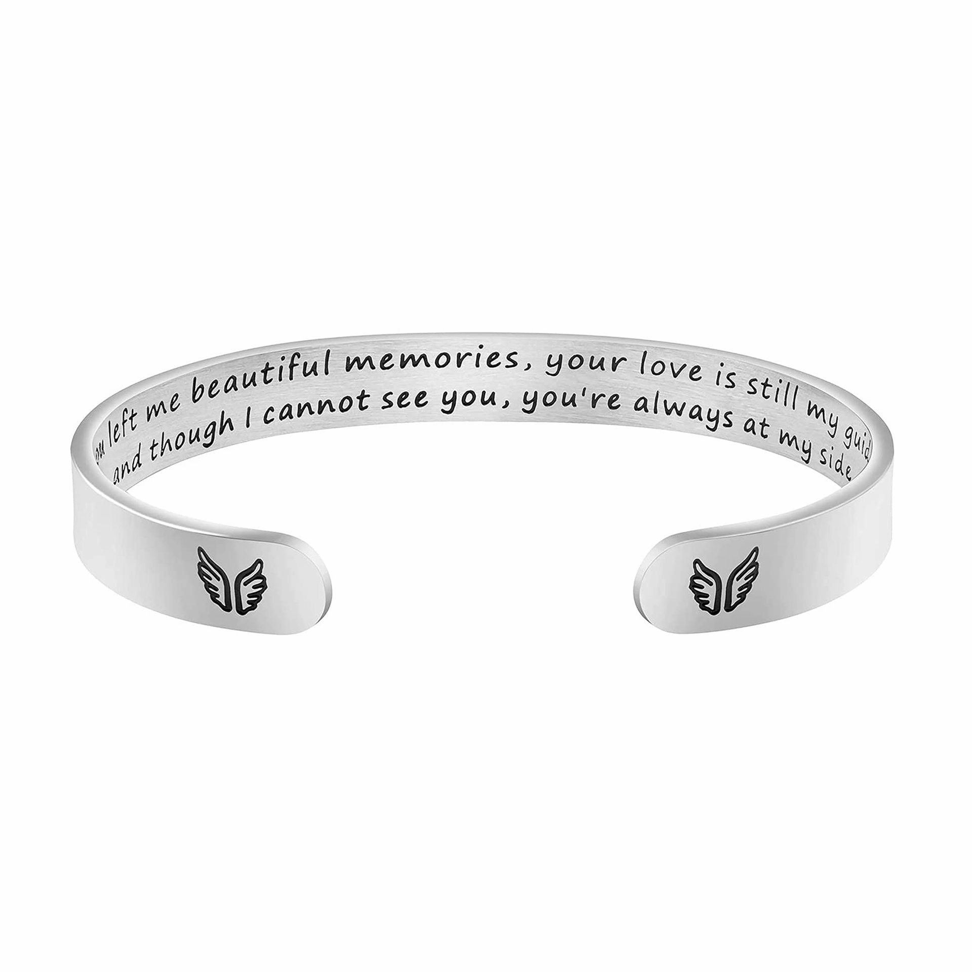 Wholesale Stainless Steel Opening Adjustable 8mm Type C Engraving Bracelet