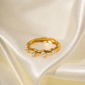Wholesale Stainless Steel Pearl Open Ring