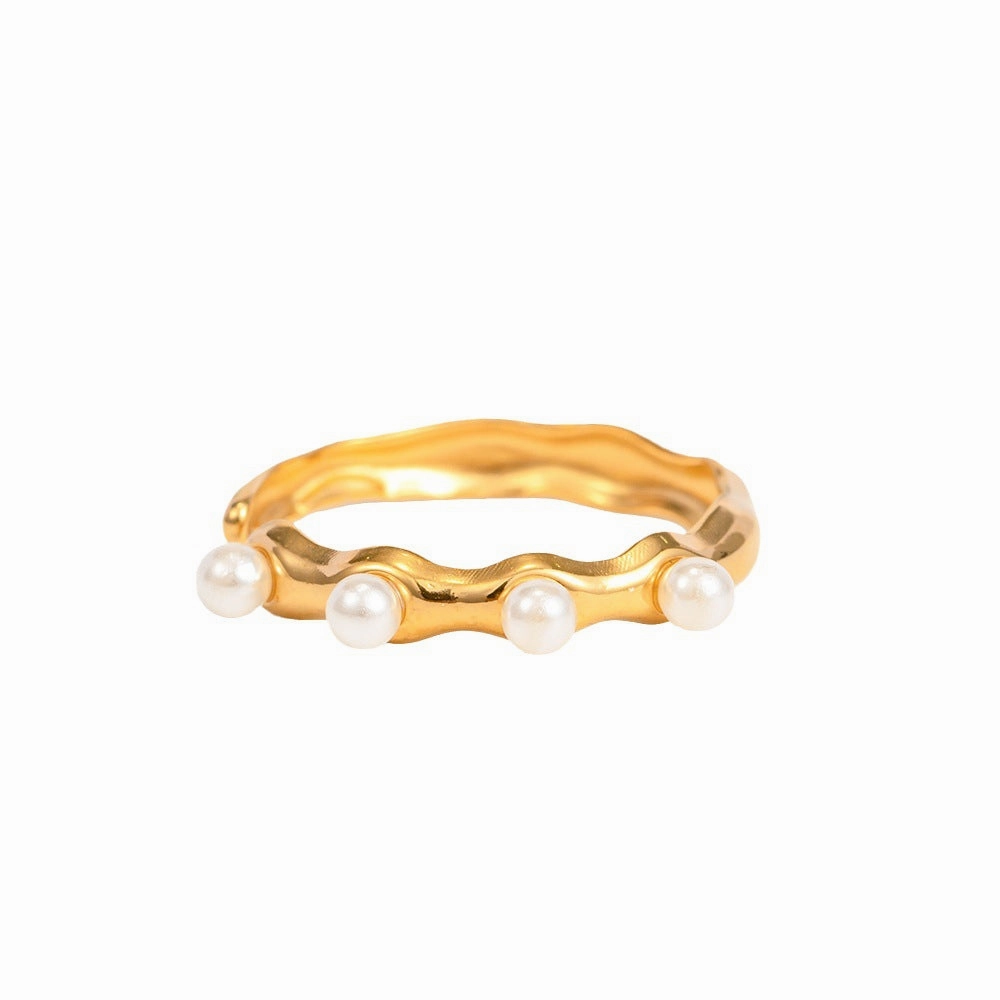 Wholesale Stainless Steel Pearl Open Ring