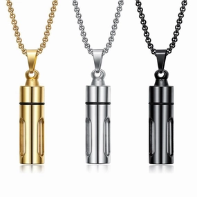 Wholesale Stainless Steel Perfume Bottle Pendant Creative Necklace