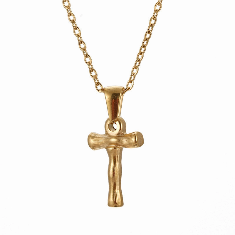 Wholesale Stainless Steel Plated 18K Bamboo Letter Necklace