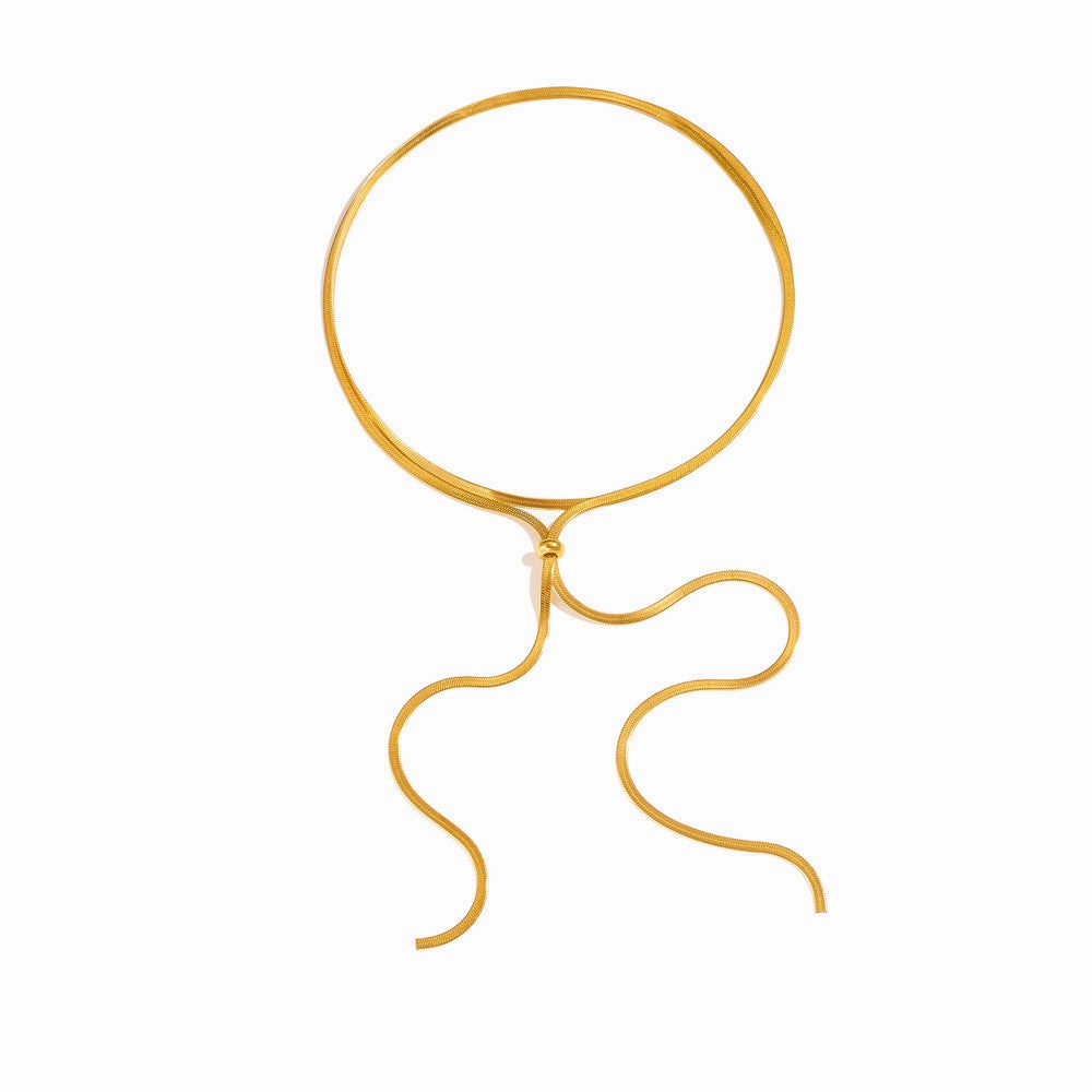 Wholesale Stainless Steel Pull Snake Chain Flat Chain Necklace