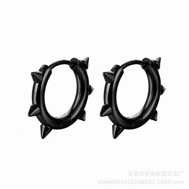 Wholesale Stainless Steel Punk Style Spiked Earrings