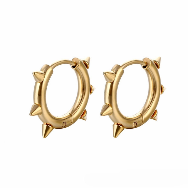 Wholesale Stainless Steel Punk Style Spiked Earrings