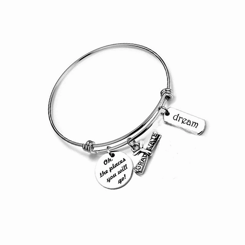Wholesale Stainless Steel Reel Round Plate Dream Bracelet