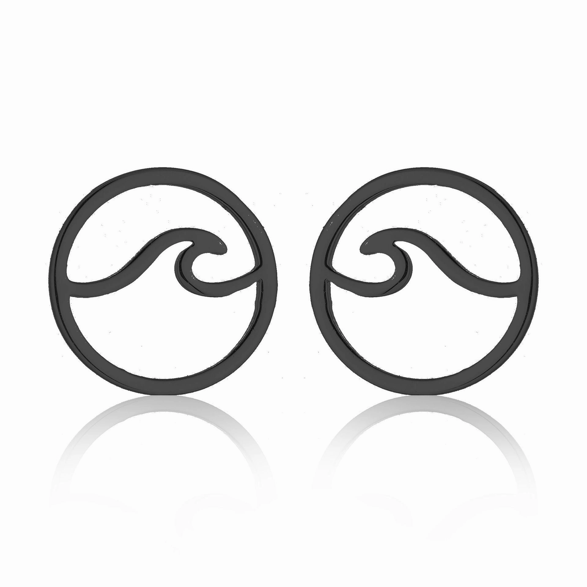 Wholesale Stainless Steel Round Hollow Wave Ear Studs