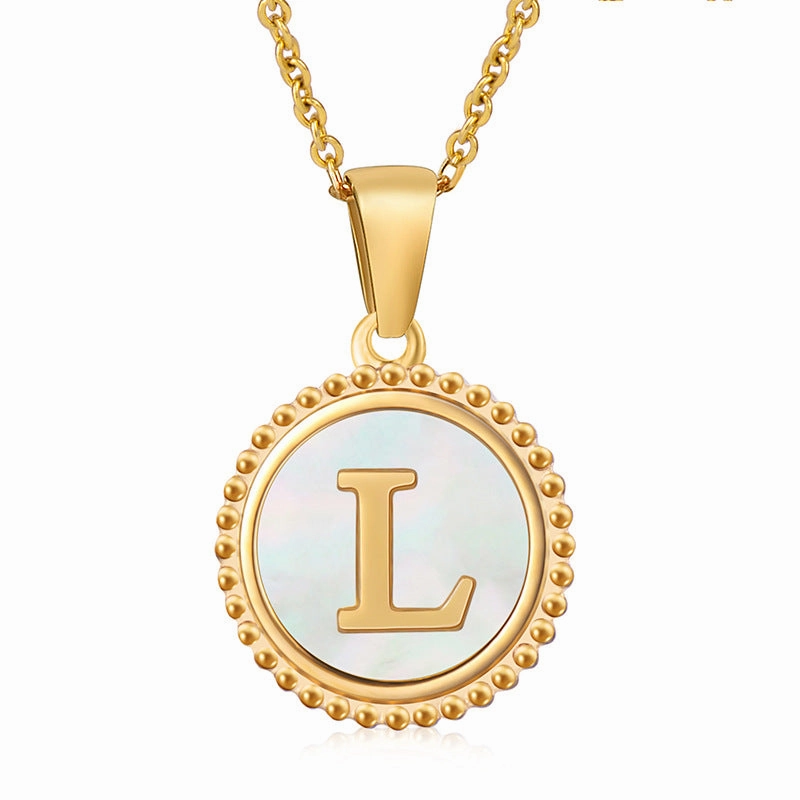 Wholesale Stainless Steel Shell Letter Necklaces