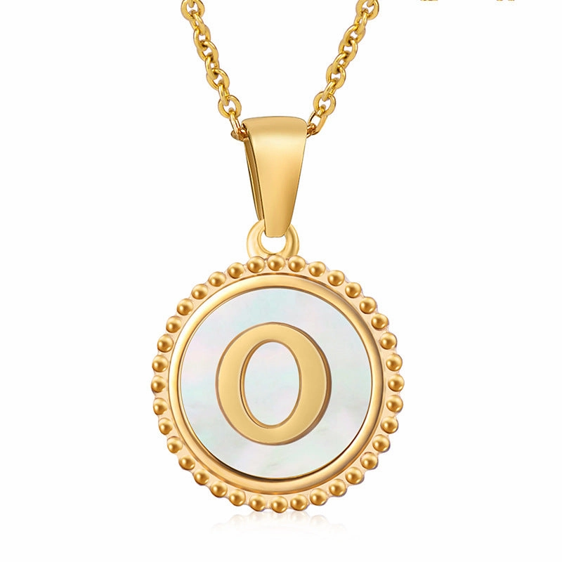 Wholesale Stainless Steel Shell Letter Necklaces