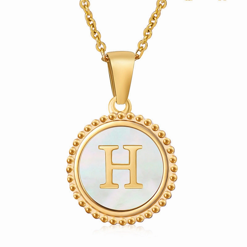 Wholesale Stainless Steel Shell Letter Necklaces