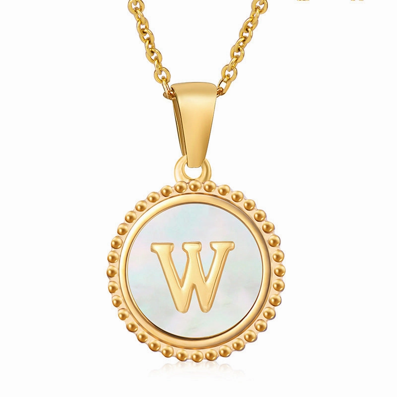 Wholesale Stainless Steel Shell Letter Necklaces