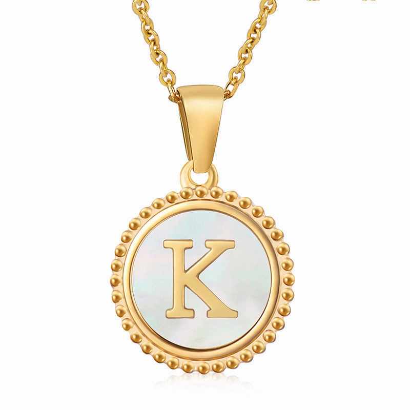 Wholesale Stainless Steel Shell Letter Necklaces