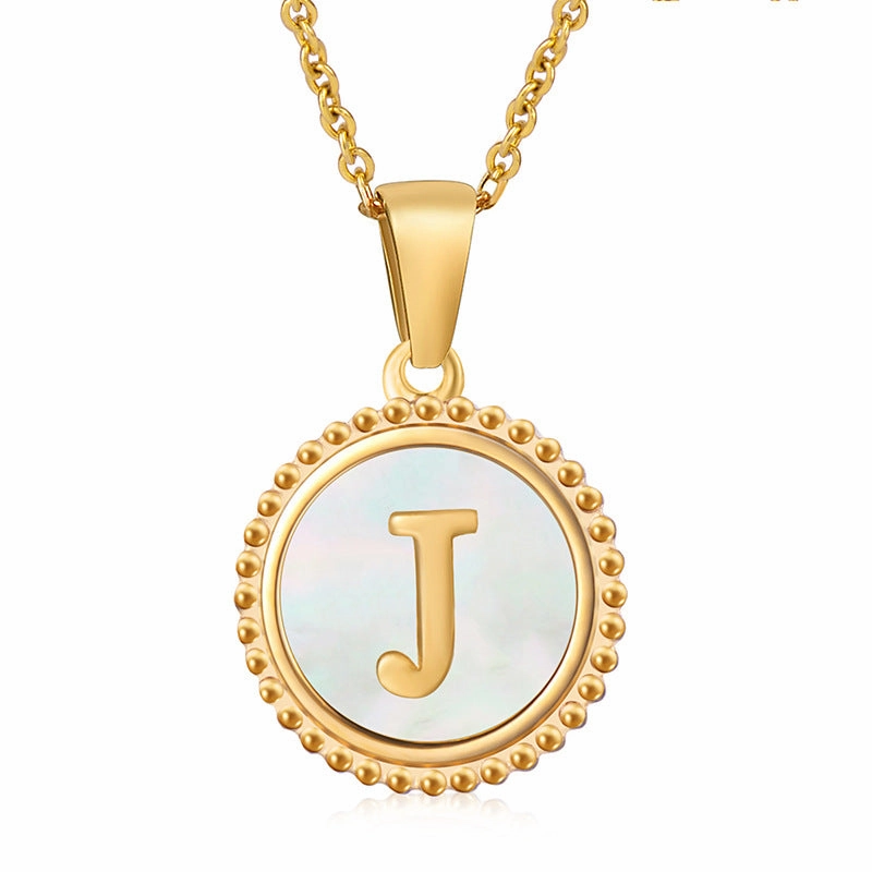 Wholesale Stainless Steel Shell Letter Necklaces