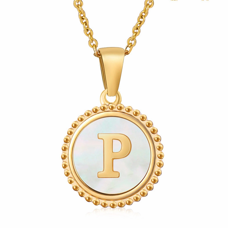 Wholesale Stainless Steel Shell Letter Necklaces