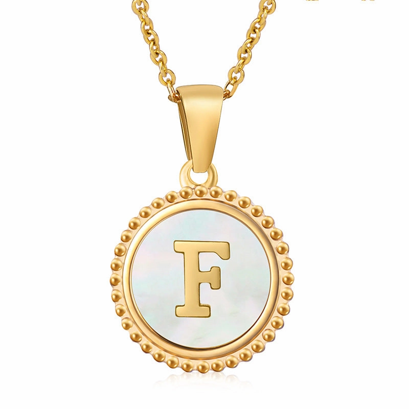 Wholesale Stainless Steel Shell Letter Necklaces