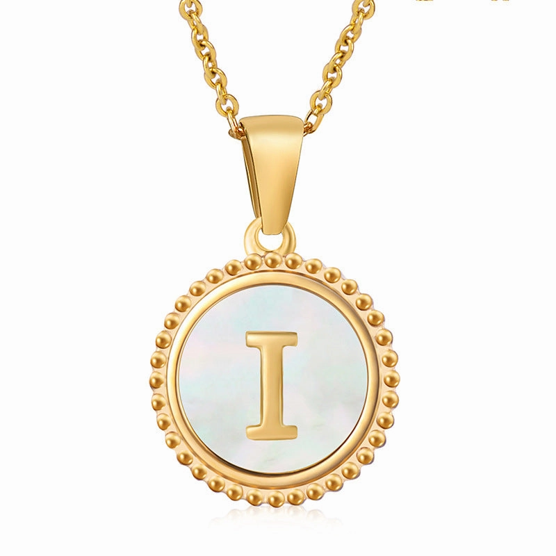 Wholesale Stainless Steel Shell Letter Necklaces