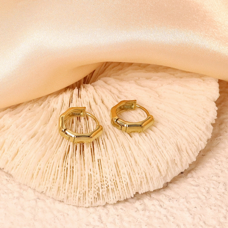Wholesale Stainless Steel Simple Irregular Wave Pattern Earrings