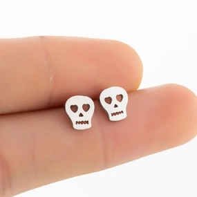 Wholesale Stainless Steel Skull Ear Studs