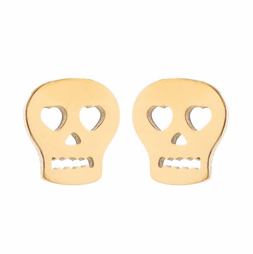 Wholesale Stainless Steel Skull Ear Studs