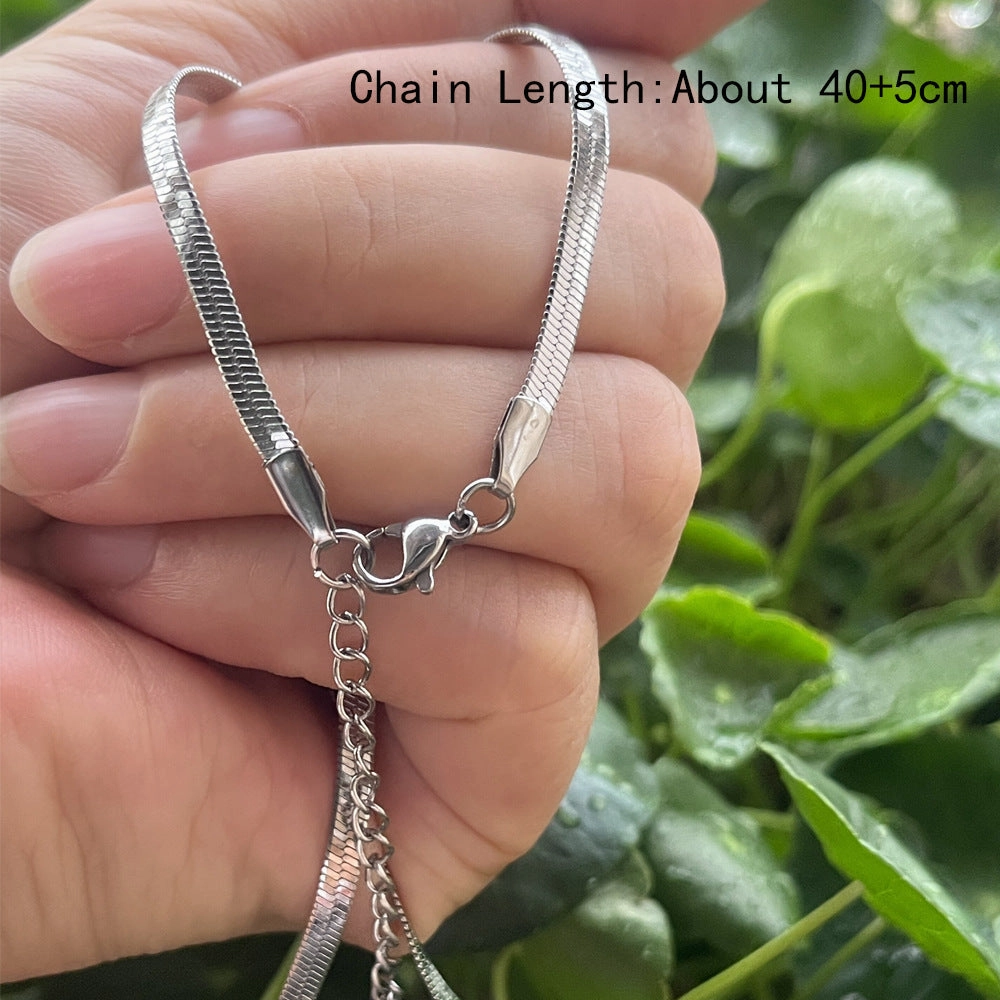 Wholesale Stainless Steel Snow Mountain Pendant Necklace