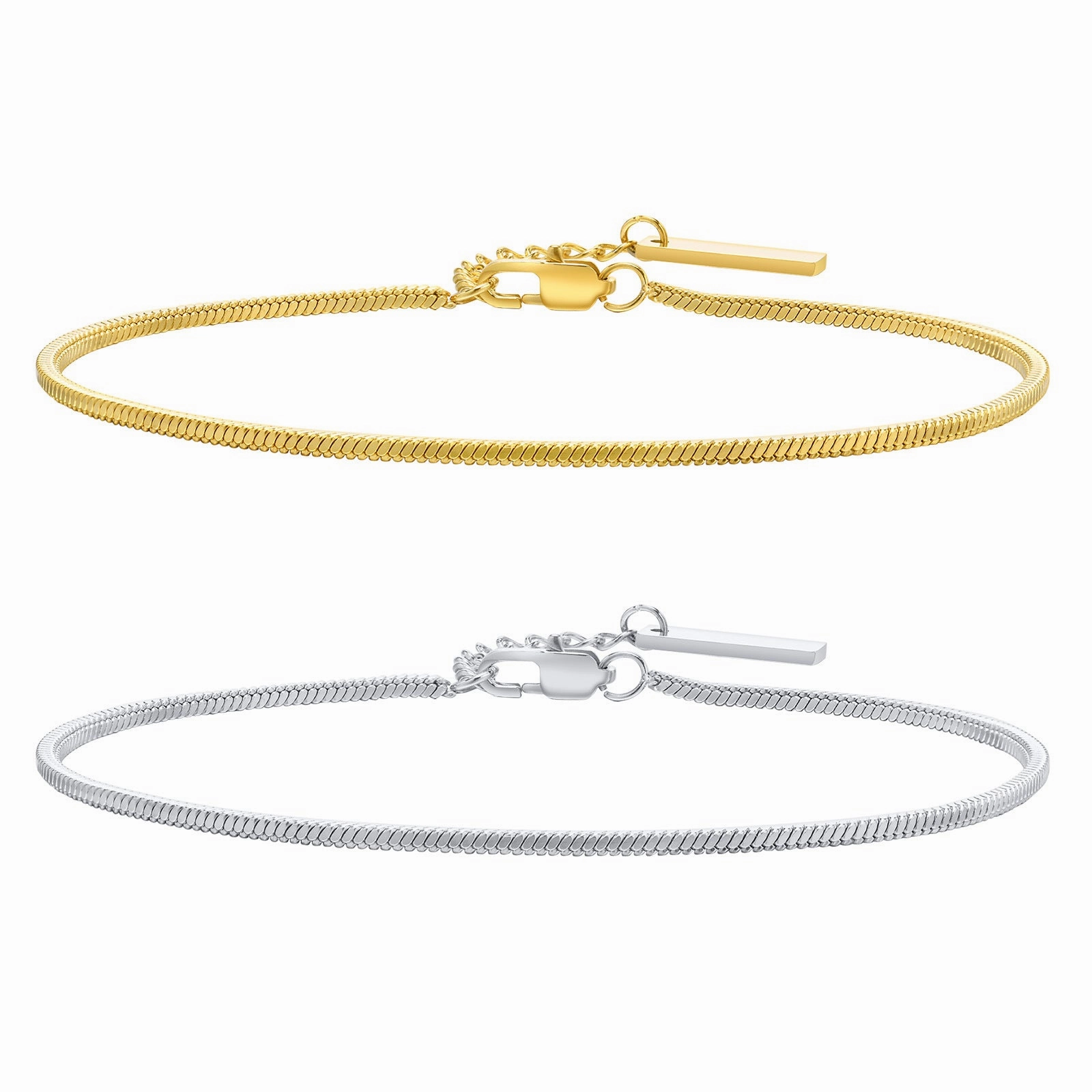 Wholesale Stainless Steel Square Snake Chain Fine Bracelet