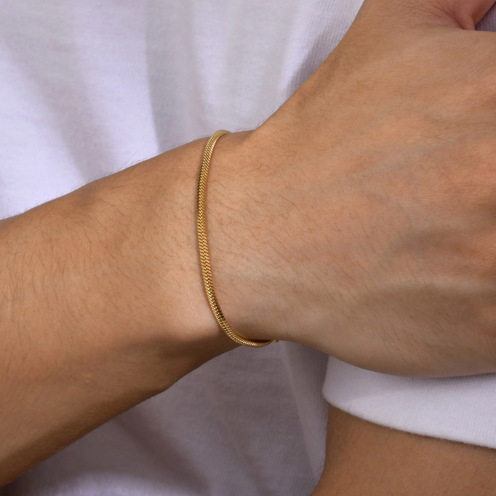 Wholesale Stainless Steel Square Snake Chain Fine Bracelet