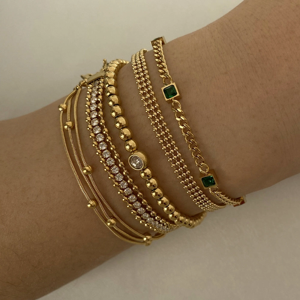 Wholesale Stainless Steel Stacked Electroplated Bracelets