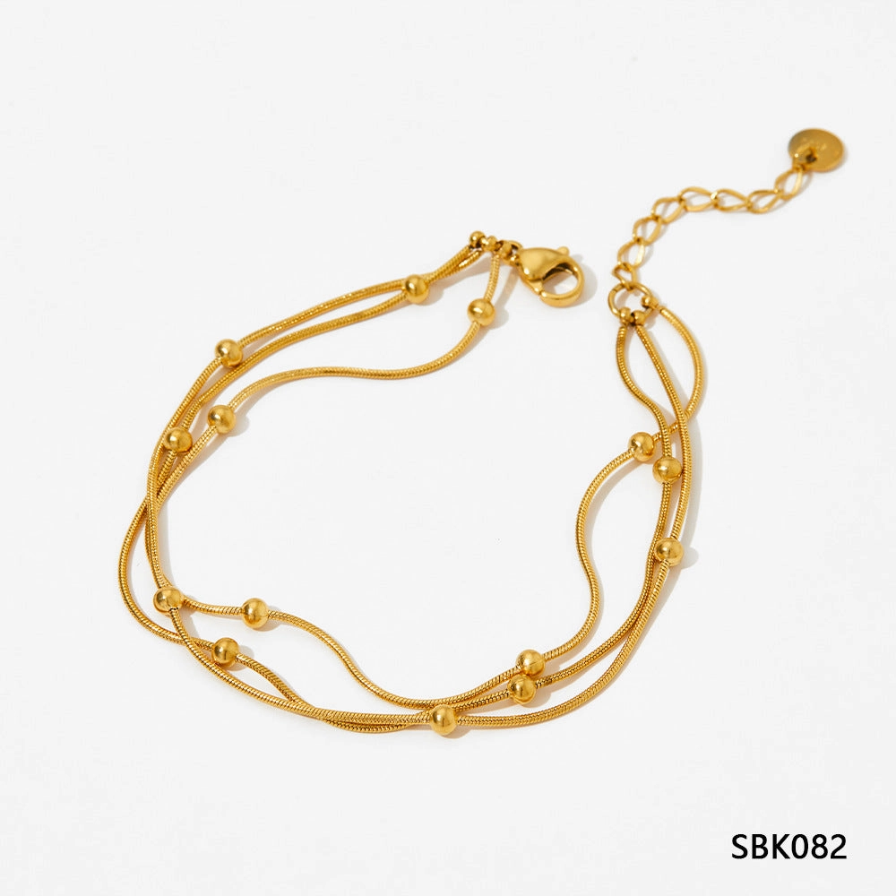 Wholesale Stainless Steel Stacked Electroplated Bracelets