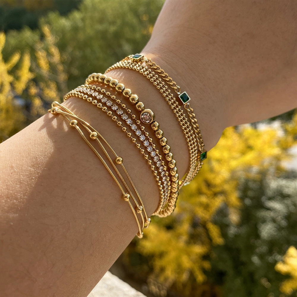 Wholesale Stainless Steel Stacked Electroplated Bracelets