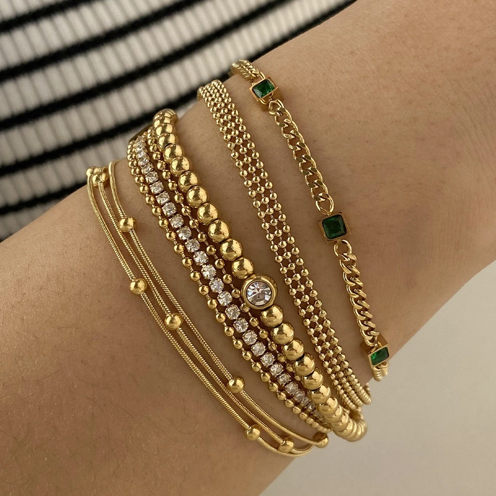 Wholesale Stainless Steel Stacked Electroplated Bracelets