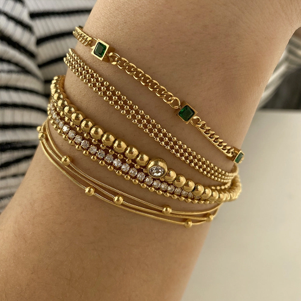 Wholesale Stainless Steel Stacked Electroplated Bracelets