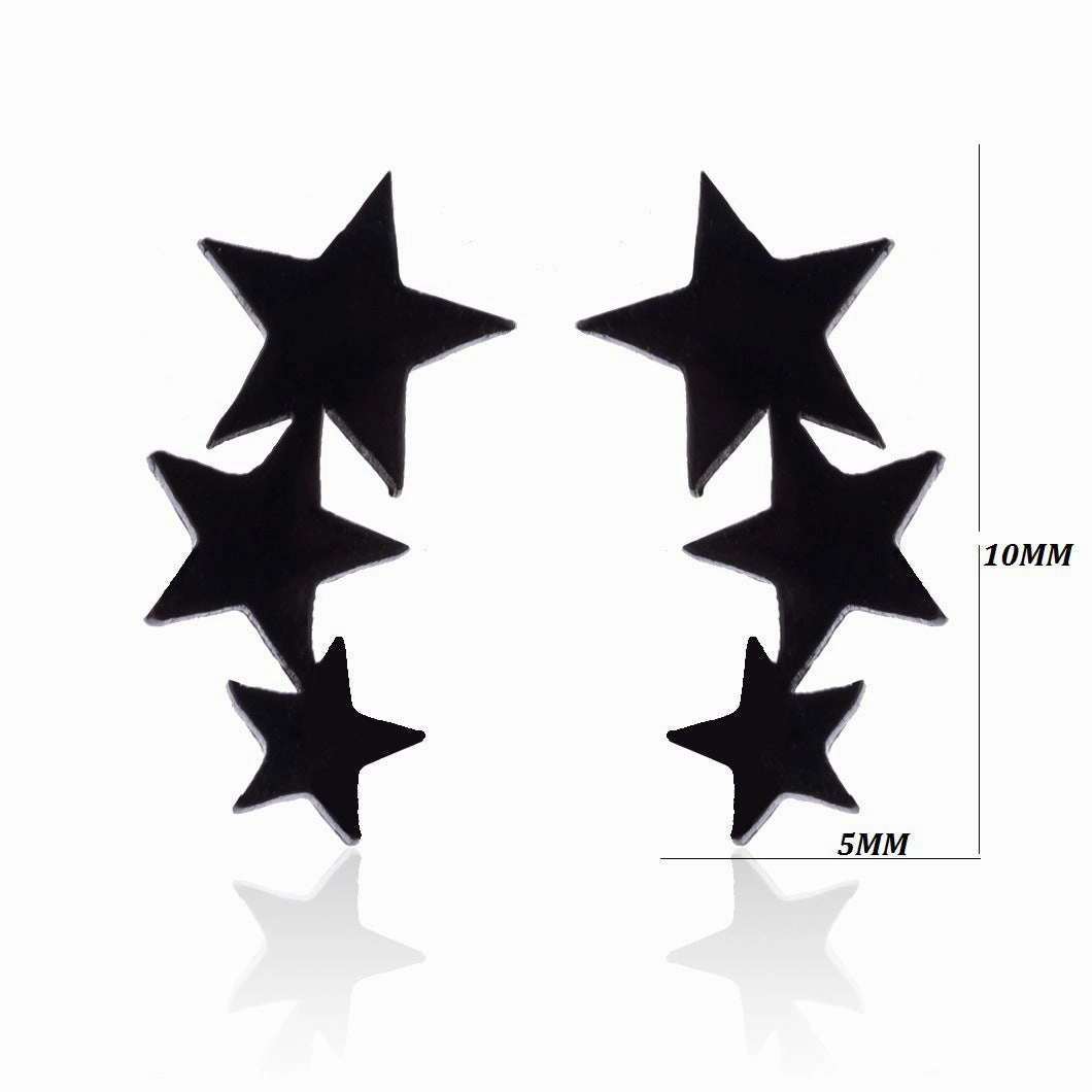 Wholesale Stainless Steel Star Moon Ear Studs