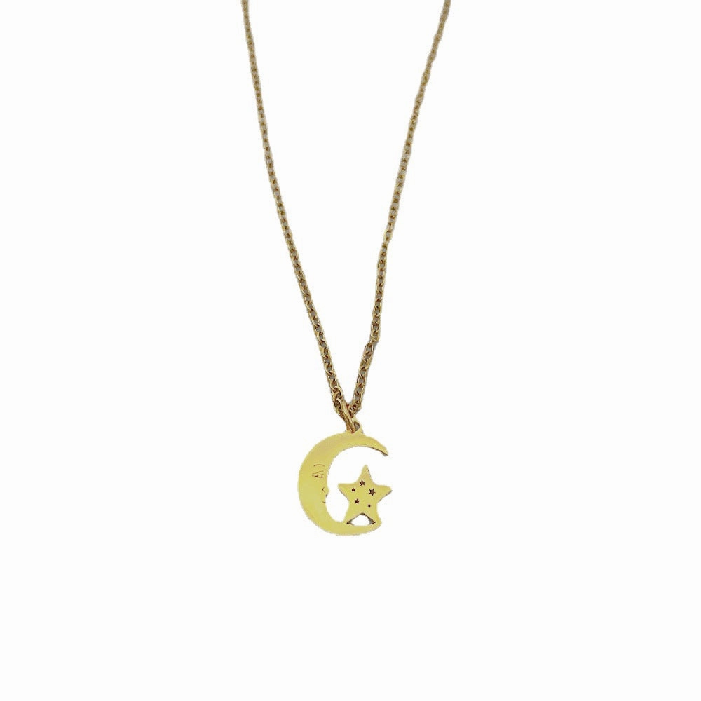 Wholesale Stainless Steel Star Moon Sun Necklace