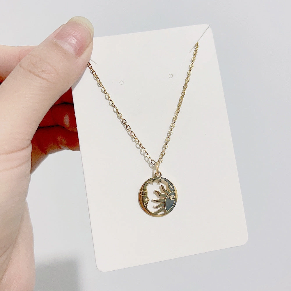 Wholesale Stainless Steel Star Moon Sun Necklace