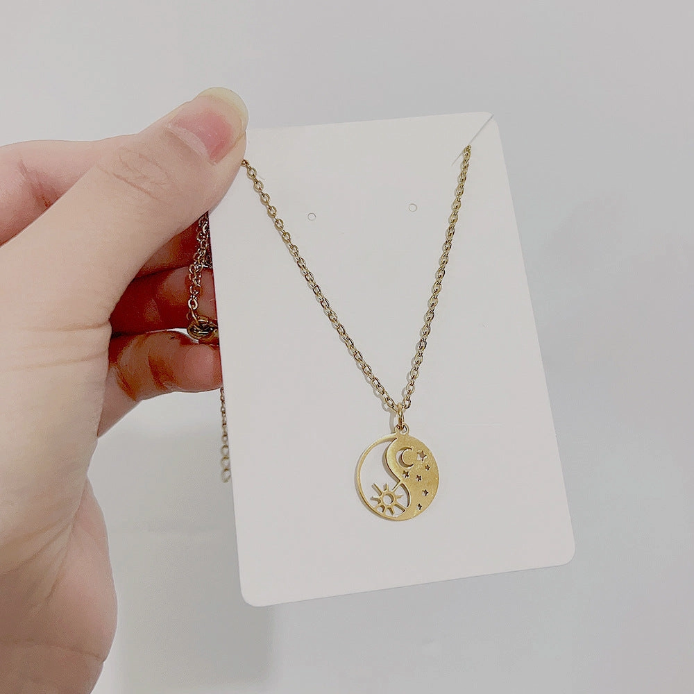 Wholesale Stainless Steel Star Moon Sun Necklace